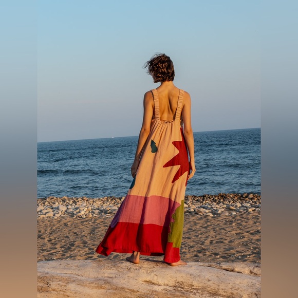 LINGUA FRANCA Patmos Patch Dress in Salmon Multi Size 2XL NWT - Picture 8 of 15